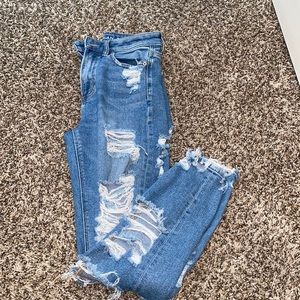 American Eagle High Rise Mom Jeans, Size 0